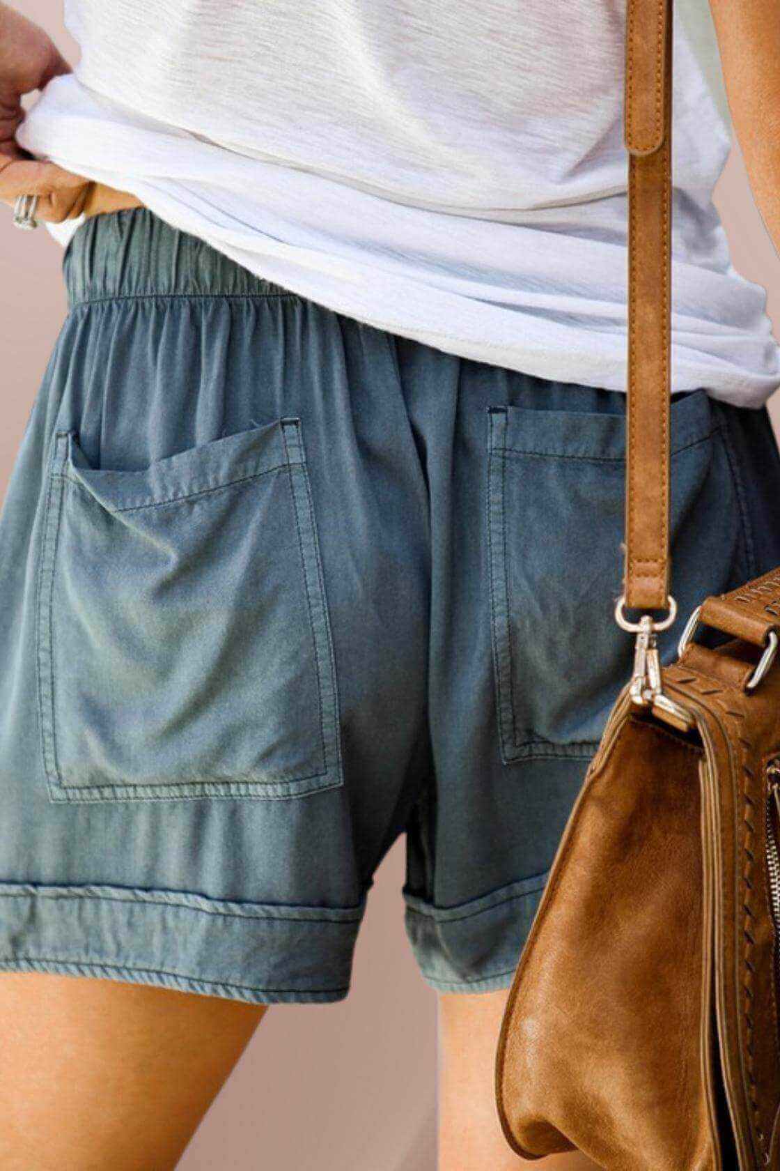 Drawstring Shorts with Pockets - Rocca & Co
