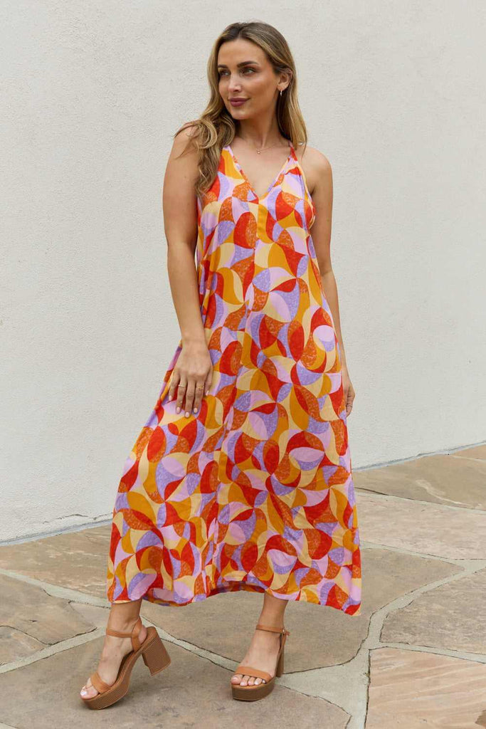 Printed Sleeveless Full Size Maxi Dress