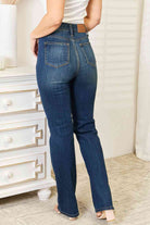 Elastic Waistband Straight Jeans - Rocca & Co