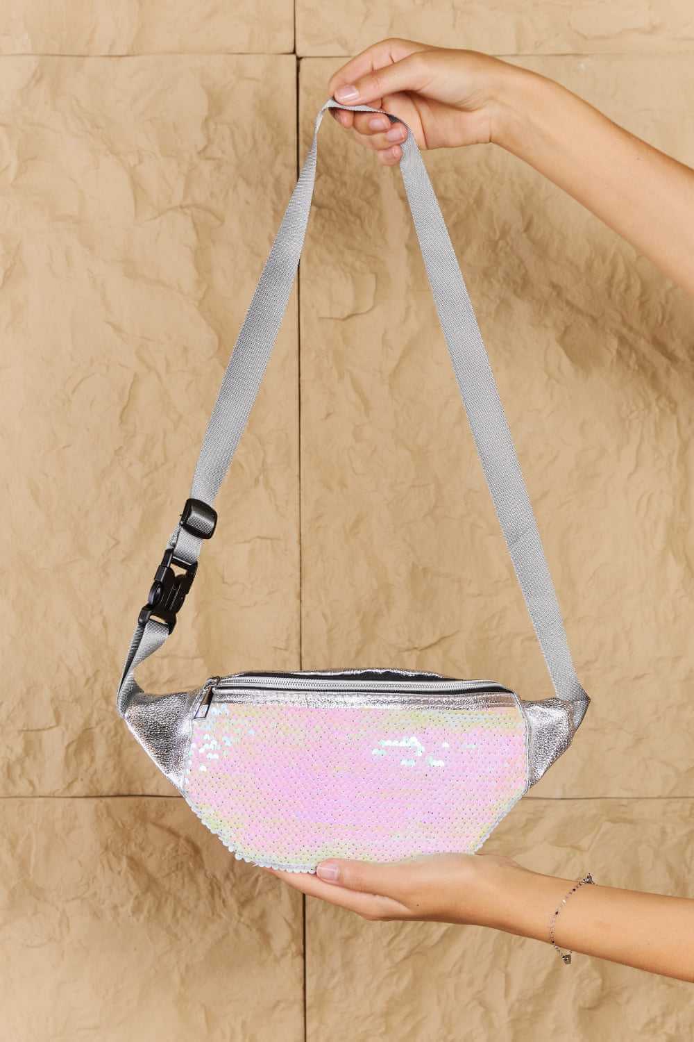 Festival Baby Sequin Front Single Zipper Fanny Pack - Rocca & Co