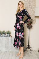Floral Maxi Wrap Dress - Rocca & Co