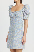 Floral Mini Dress With Puff Sleeves - Rocca & Co