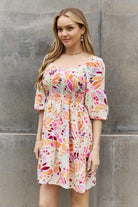 Floral Print Full Size Mini Dress - Rocca & Co