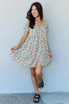 Follow Me V-Neck Ruffle Sleeve Floral Dress - Rocca & Co