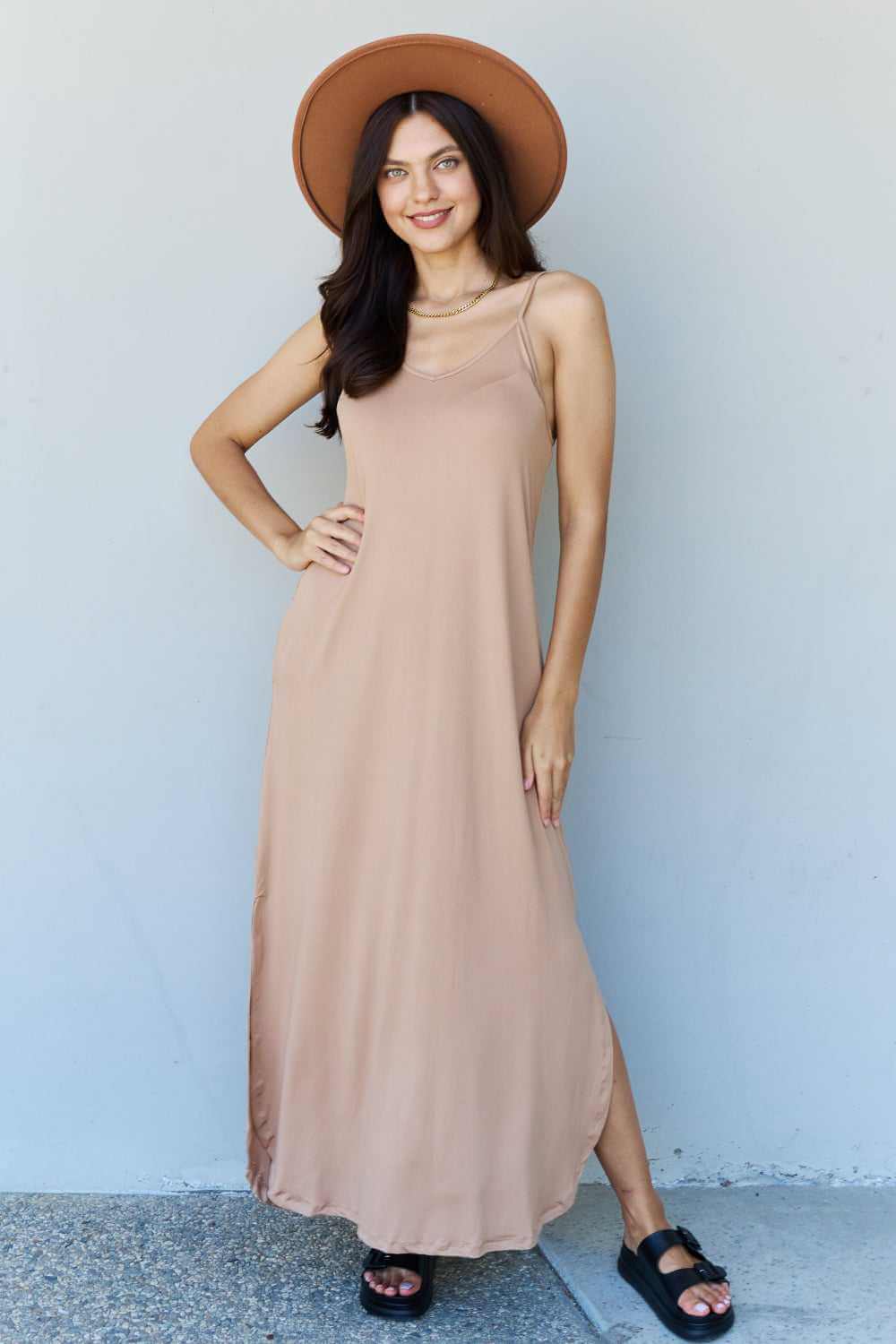 Good Energy Cami Side Slit Maxi Dress - Rocca & Co