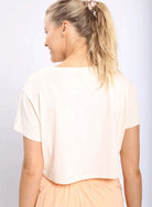 Happiness Cropped Tee with Embossed Lettering - Rocca & Co