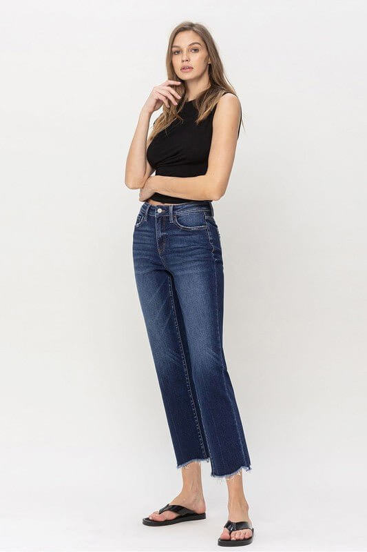 High Rise Regular Straight Jeans - Rocca & Co