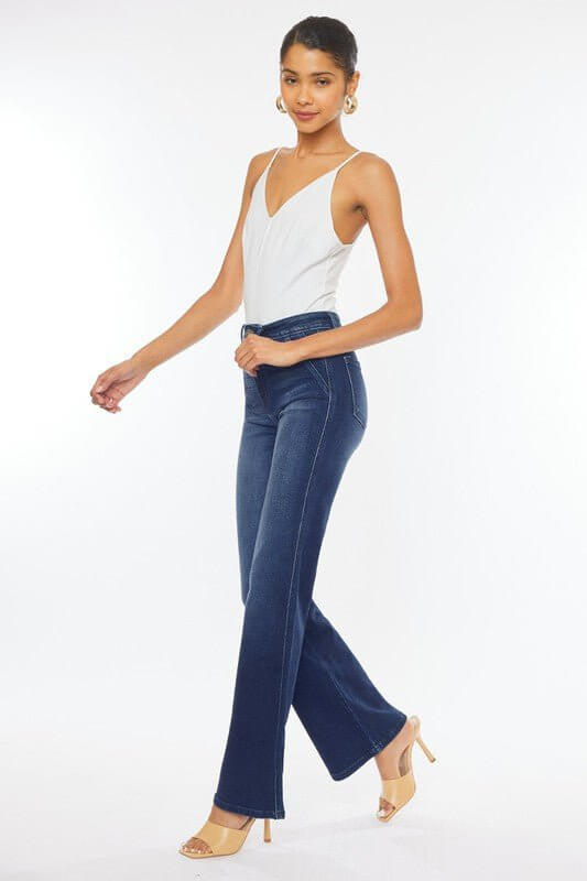 High Rise Slim Flare Jeans - Rocca & Co