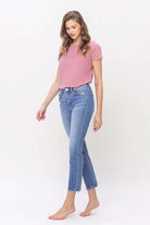 High Rise Slim Straight Jeans - Rocca & Co