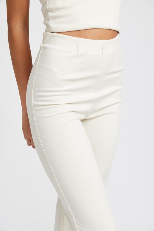 High Waist Flared Back Pants - Rocca & Co