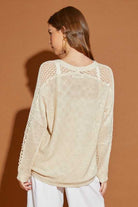 Hollow Detail Cardigan Sweater - Rocca & Co
