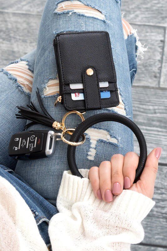 Key Ring Wallet Bracelet ID Zip Up - Rocca & Co