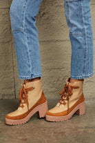Lace Up Lug Booties - Rocca & Co