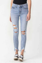 Lauren Distressed High Rise Skinny Jeans - Rocca & Co