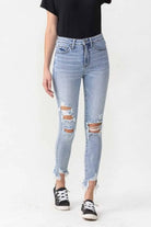 Lauren Distressed High Rise Skinny Jeans - Rocca & Co