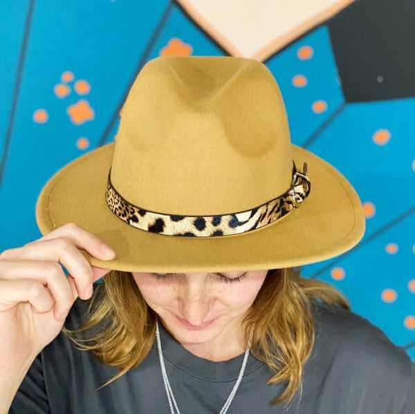 Leopard Band Fedora Hat - Rocca & Co