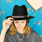 Leopard Band Fedora Hat - Rocca & Co