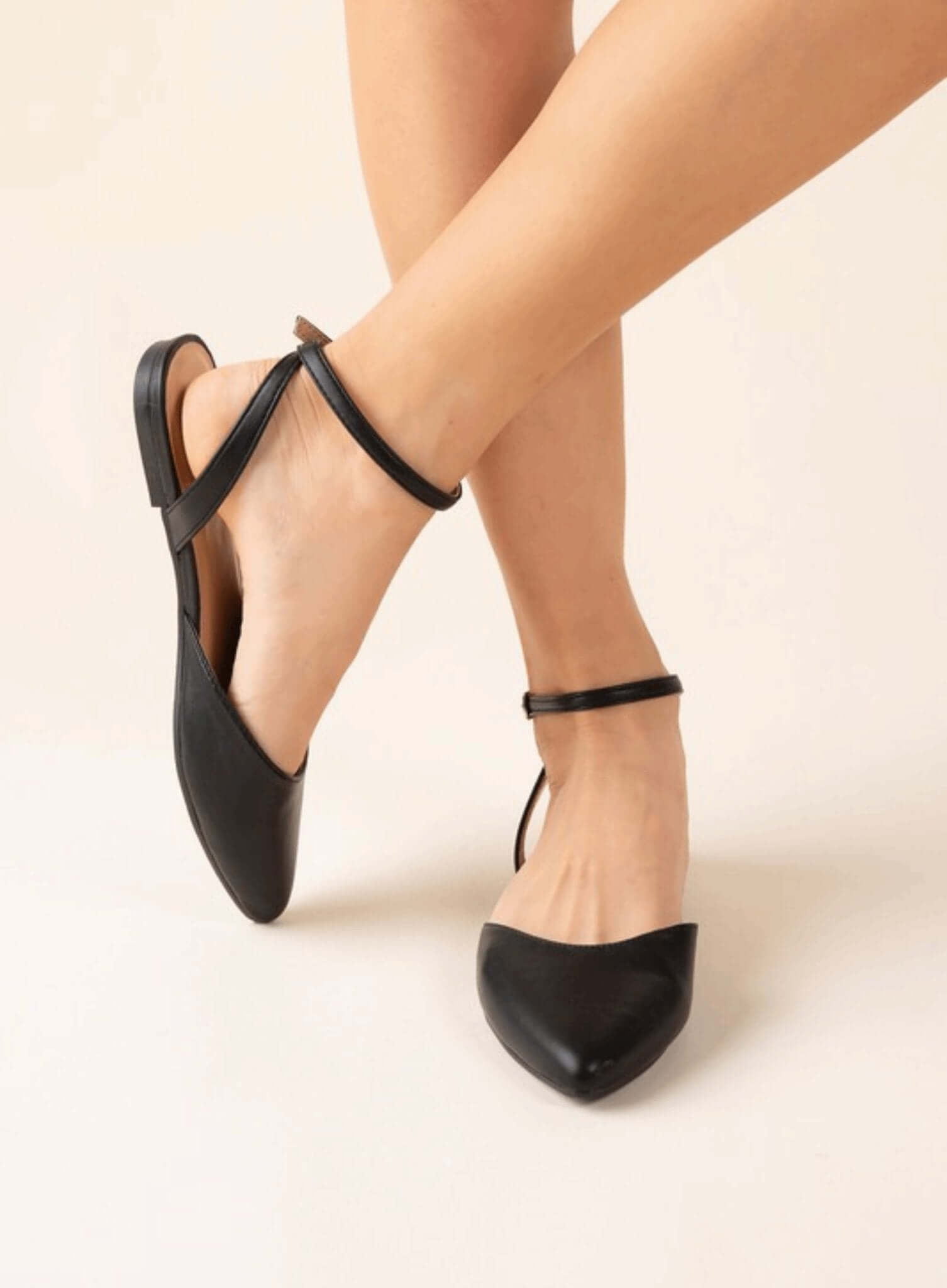 Linden-S Ankle Strap Flats - Rocca & Co