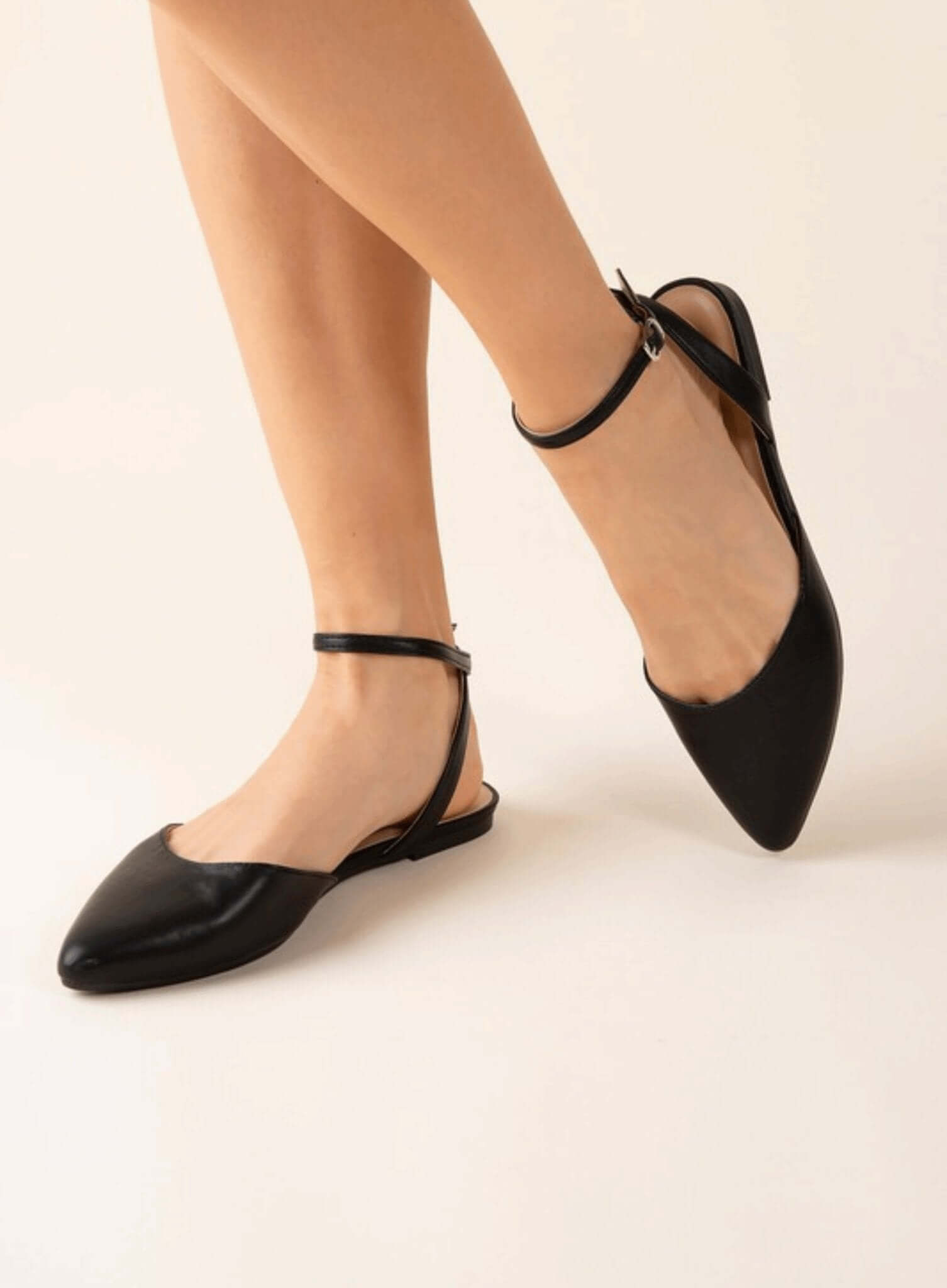 Linden-S Ankle Strap Flats - Rocca & Co