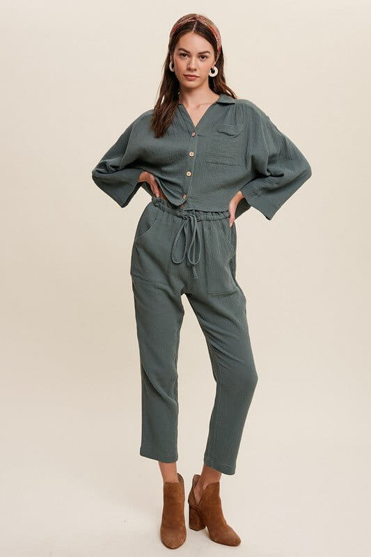 Long Sleeve Button Down and Long Pants Sets - Rocca & Co