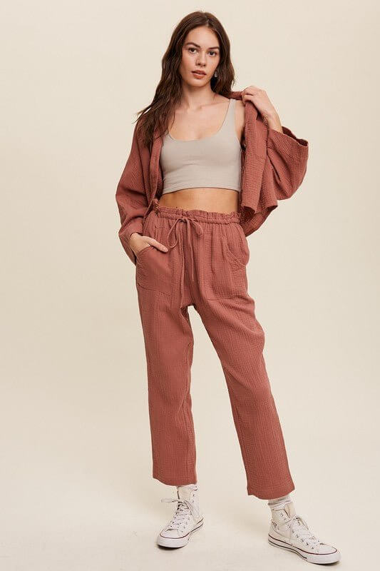 Long Sleeve Button Down and Long Pants Sets - Rocca & Co