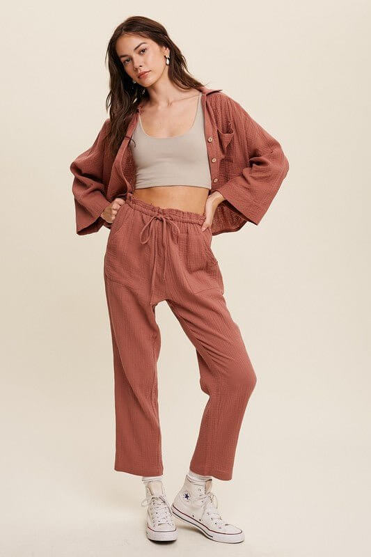 Long Sleeve Button Down and Long Pants Sets - Rocca & Co