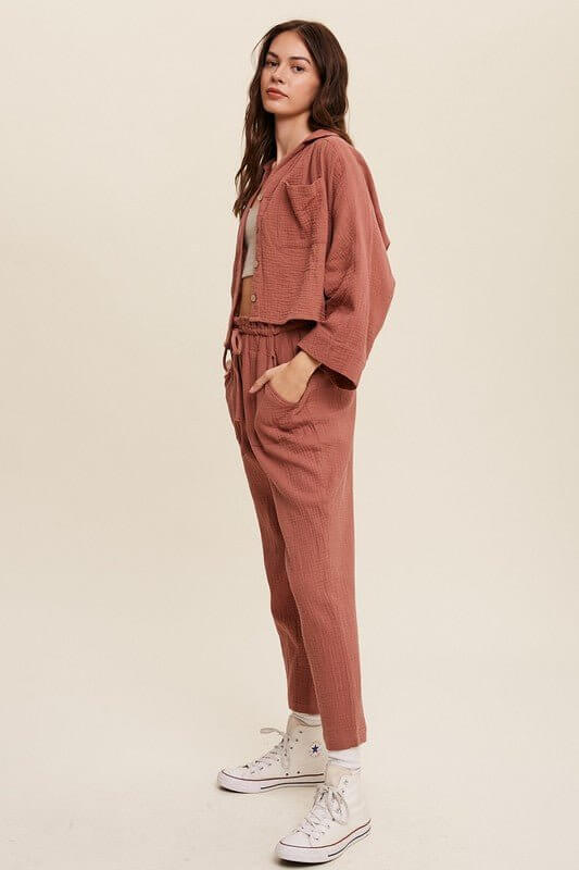 Long Sleeve Button Down and Long Pants Sets - Rocca & Co