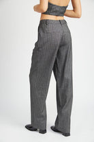 Loose Fit Pinstripe Pants - Rocca & Co