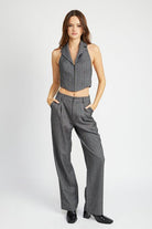 Loose Fit Pinstripe Pants - Rocca & Co