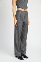 Loose Fit Pinstripe Pants - Rocca & Co