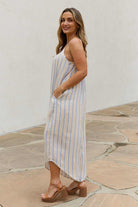 Multi Colored Striped Jumpsuit with Pockets - Rocca & Co