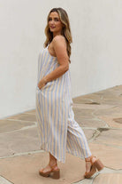 Multi Colored Striped Jumpsuit with Pockets - Rocca & Co