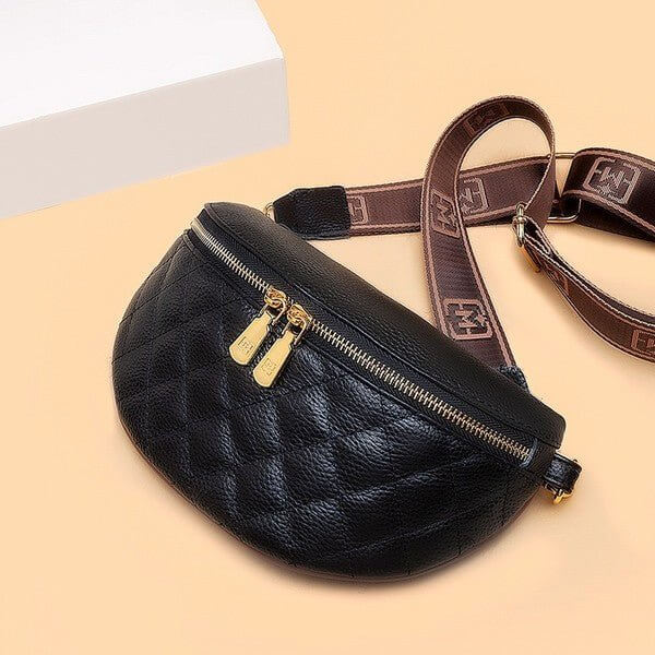 Myra Quilted Leather Crescent Sling Bag - Rocca & Co