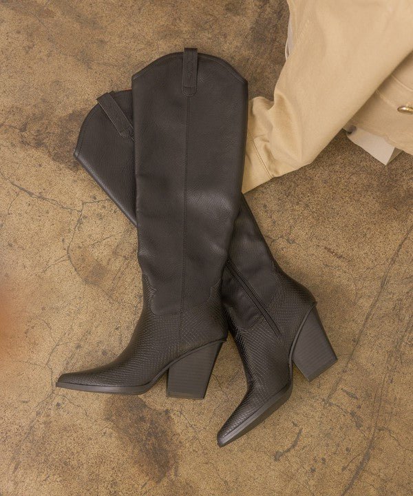 Oasis Society Barcelona Knee High Western Boots - Rocca & Co