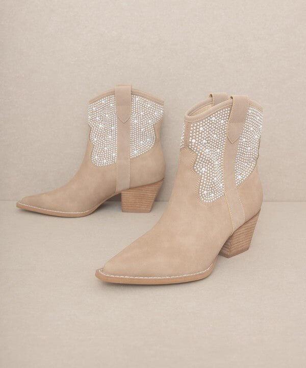 Oasis Society Cannes Pearl Studded Western Boots - Rocca & Co