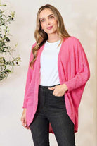 Open Front Long Sleeve Cardigan - Rocca & Co