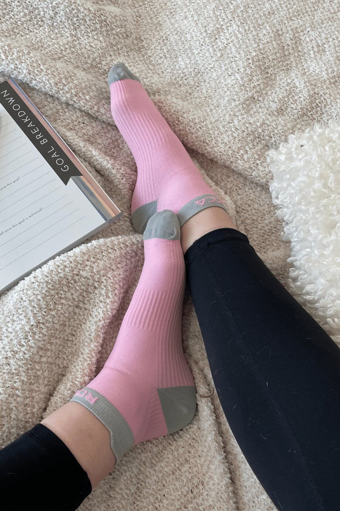 Pink Ankle Compression Socks - Rocca & Co