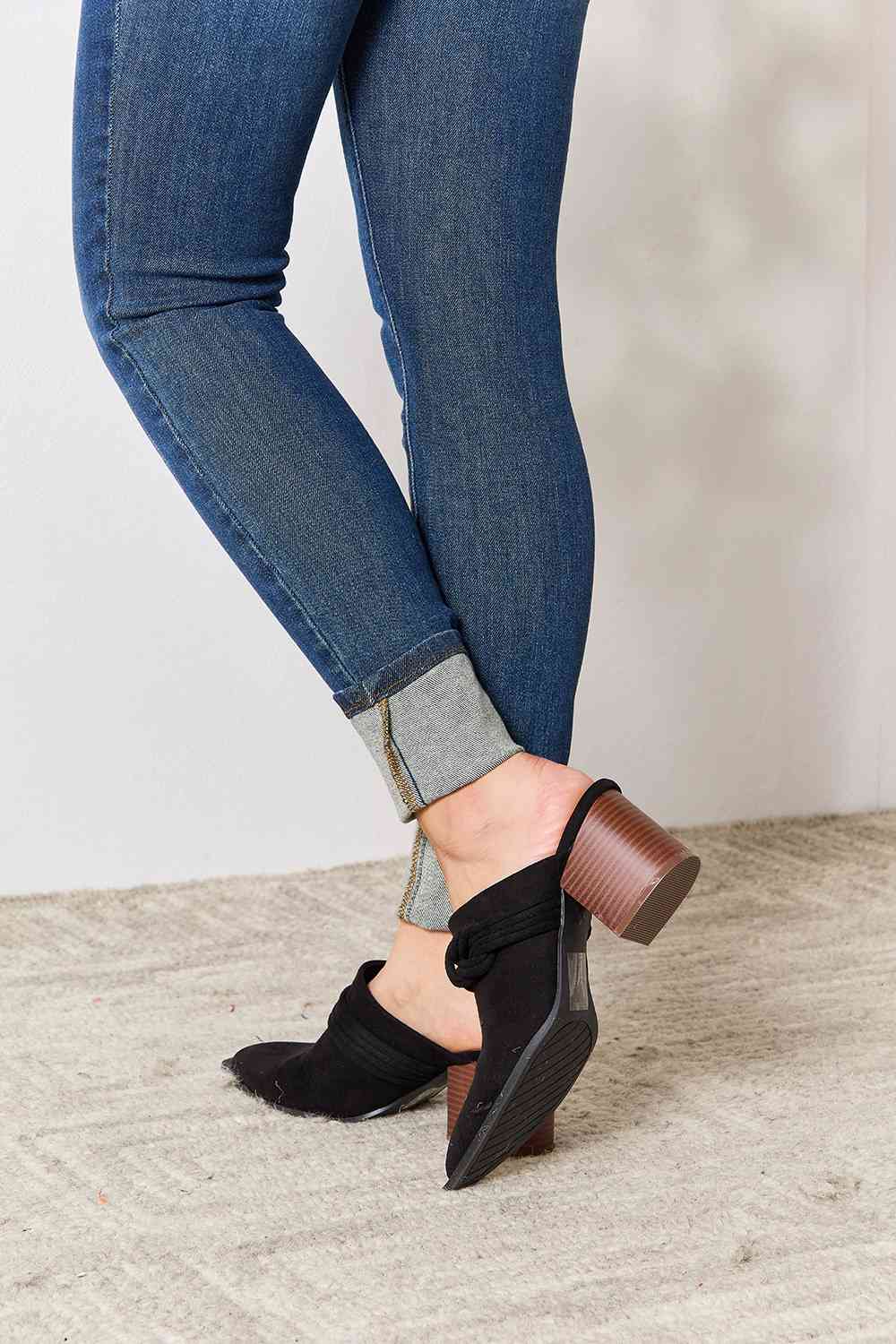 Pointed-Toe Braided Trim Mules - Rocca & Co