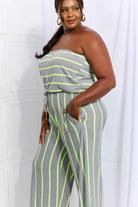 Pop Of Color Sleeveless Striped Jumpsuit - Rocca & Co