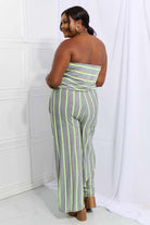 Pop Of Color Sleeveless Striped Jumpsuit - Rocca & Co