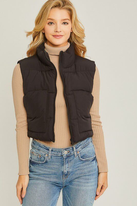 Puffer Vest With Pockets - Rocca & Co