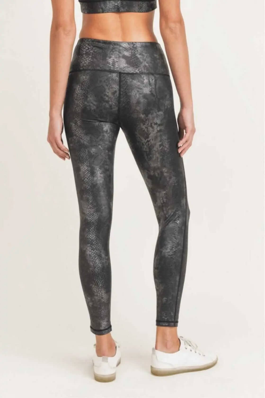 Mono B Snake Foil Print High Waisted Leggings