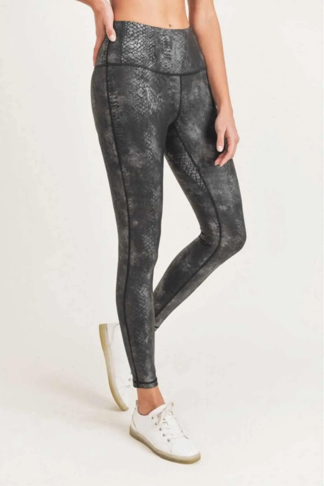 Mono B Snake Foil Print High Waisted Leggings